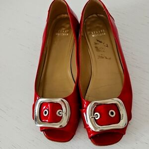 Stuart Weitzman red patent shoes 9 W wide fit 👠